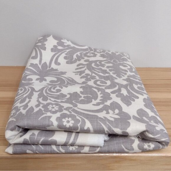 Essence By Waverly Gray On Off White Fabric Drapery Upholstery 2.88 Yds X 54" - Picture 3 of 5